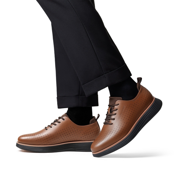 [MaxFlex SuiteCraft-] Men's Business Casual Oxford Sneakers - BROWN - 6